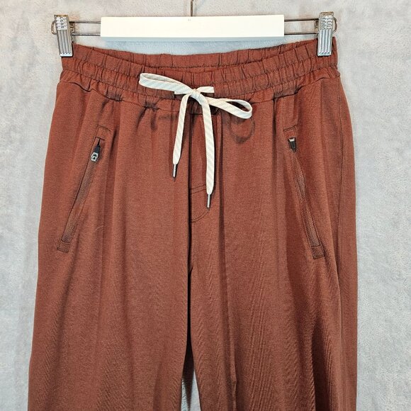 Vuori Mens Brown Jogger Sweatpants With Drawstring Waist & Zipper Pockets - Picture 3 of 13